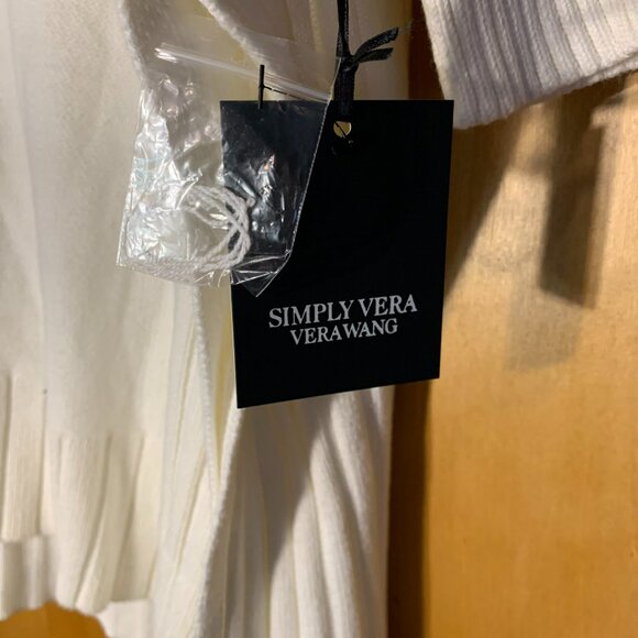 Simply Vera Cream Ribbed Poncho style sweater, S/M NWT - Picture 4 of 7